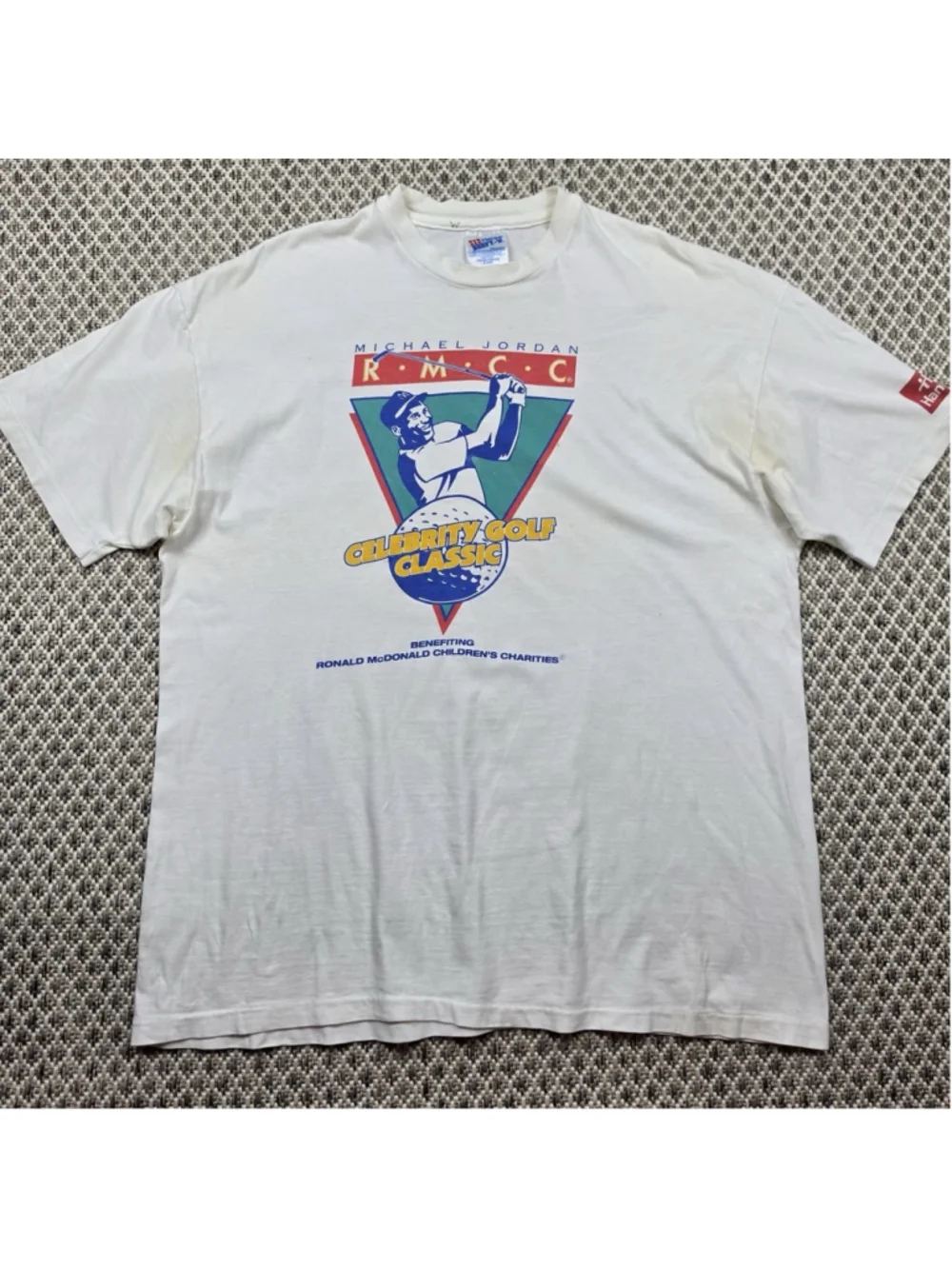 Vintage Michael Jordan RMCC Celebrity Golf Classic T Shirt USA XL White 90s - Picture 1 of 10